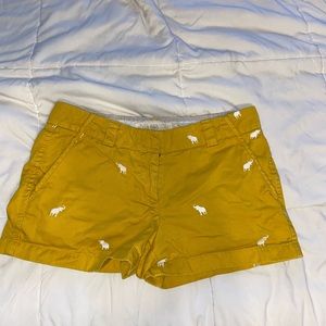 J. Crew Mustard Yellow Elephant Shorts